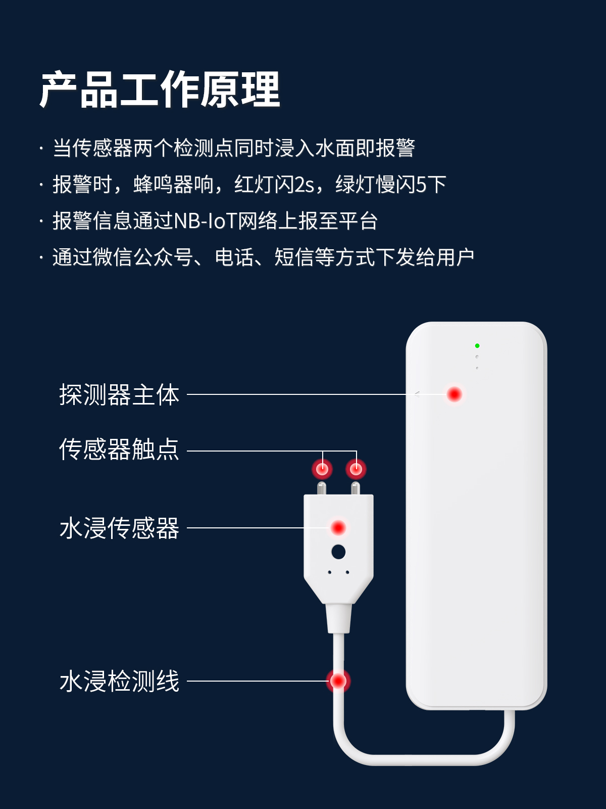 艾禮安NB-IoT智能水浸探測器