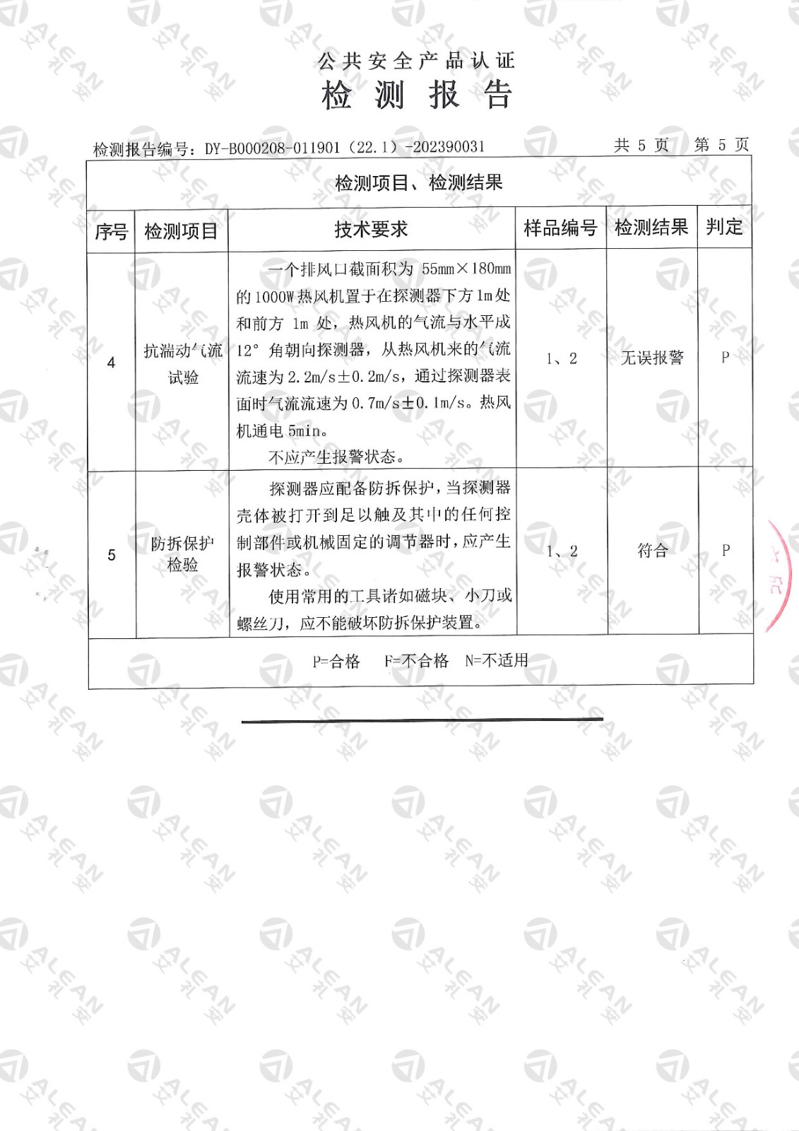 EAP-150XT被動紅外入侵探測器檢測報告